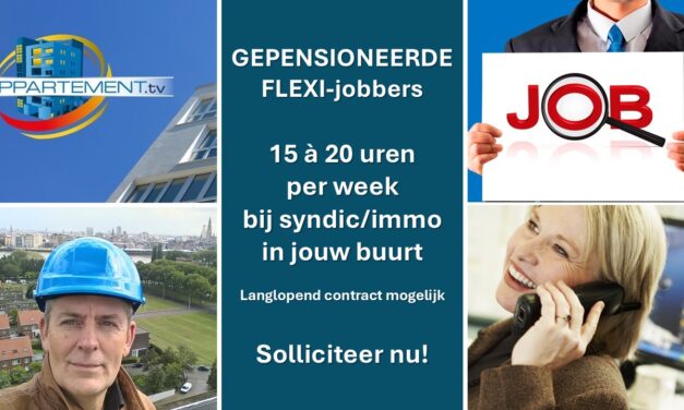 DEELTIJDS WERKEN ALS JONGEPENSIONEERDE MET FLEXI-JOB BIJ EEN SYNDICUS / RENTMEESTER / IMMOKANTOOR      REGISTREER JE VIA DEZE PAGINA